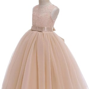 Party Ball Gown Prom Dress Flower Girls Lace Bridesmaid Dress Princess Elegant Tulle Long A Line Dresses Pageant Wedding