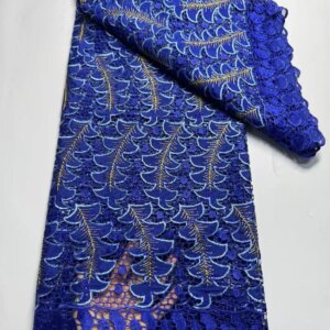 Luxury African Guipure 2025 Novelty Royal Blue Nigerian Lace Fabric High Quality French Lace Fabric 5Yards For Prom Dress W402-1