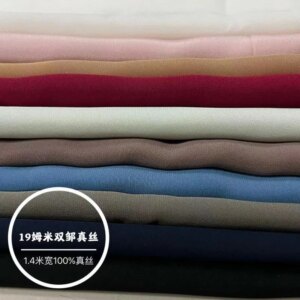 Solid color 19momme double zou silk fabric silk smooth flowing cool summer shirt dress clothing fabric