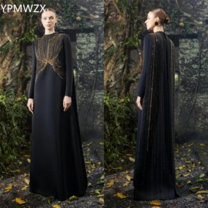 Customized Prom Gown Evening Women Formal Dress YPMWZX Scoop Neckline A-line Floor Length Skirts Bead Bespoke Occasion Dresses P