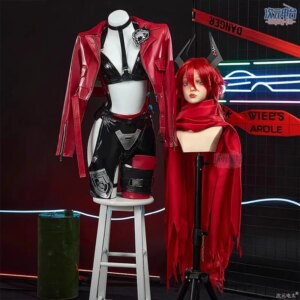 Game Little Red Riding Hood Cosplay Costume Fashion Sweet Racing Suit Outfit Little Red Sexy PU Party Uniform Hallowen Costumes