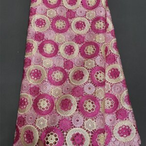 Luxury African Guipure Lace Fabric High Quality 2025 Latest French Cord Lace Fabric Pink Lace Fabric Nigerian Wedding 5Ya W346-1