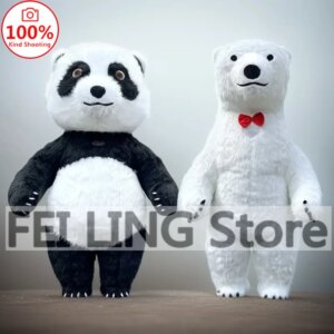 Inflatable Mascot Costume for Adult, White Bear Easter Rabbit, Panda, King Kong Cheburashka, Anime Role Playing Party, Funny Set