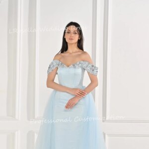 LRosella Wedding Dress Ogranza Strapless Pleat Floor-Length sleeveless Elegant Exquisite Elegant Morden style Luxury فساتي2024