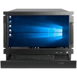 8U industrial control chassis with 18.5 inch touch screen automatic keyboard mouse power supply dual main board integration