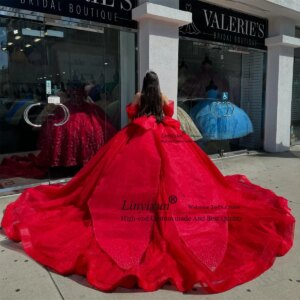 Mexican Ball Gown Quinceanera Dresses With Beaded Crystals Sweet 16 Gowns Off The Shoulder Princess Vestidos De 15 XV Años