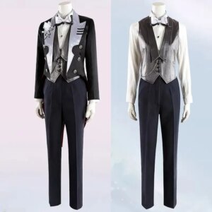 New! Ayn Cosplay Costume Lovebrush Chronicles Elegance Black Tuxedo suit Game same Cosplay A
