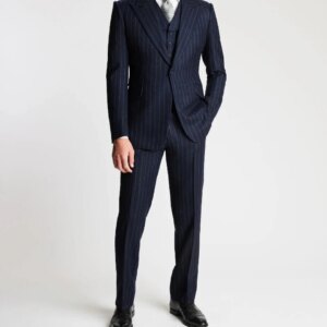 High Quality Men’s Striped Single Breasted Fashionable Business Three Piece Suit for Men