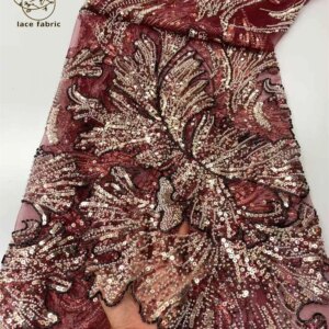 High-End Luxury French Embroidery Heavy Groom Beads Lace Fabric Withs Sequins 5 Yards High Quality Materiel for Party Dresses