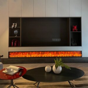 Custom Fireplace American Style Electronic Fireplace Decoration Embedded Simulation Flame Heater Home Artificial Fireplace