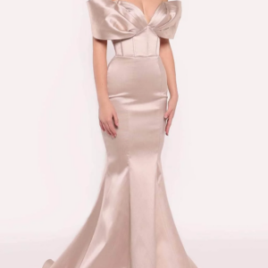 Customized Long Pink Evening Dresses Satin Mermaid Off Shoulder Pleated فساتين سهرة Sweep Train Prom Dress for Women
