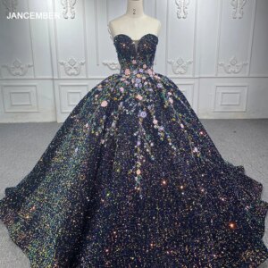 Shiny Evening Gowns Lace Ball Gown Strapless Prom Party Dresses For Women DY6573 Beading فساتين سهره فاخرة طويلة