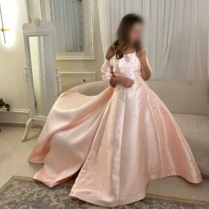 Satin Long Evening Dresses for Women Vestidos de festa Elegant Bow Crystal-embellished Maxi Dress Cocktail Prom Ball Gown