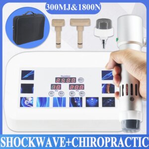 2 In 1 Shockwave Therapy Machine 300MJ For ED Treatment Body Pain Relief Massage Relaxation Chiropractic Spinal Correction Gun