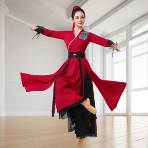 Classical Dance Chinese Style Female Han Costume Kung Fu Fan Zixue Longyin Drum Chivalrous Performance Wear