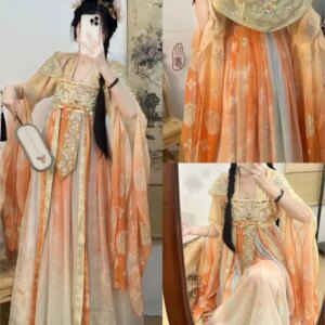 Female chest-length broken sleeve heavy embroidery daily Hanfu