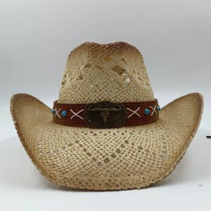 Cowboy Straw Hat 2023 Western Cowboy Sun Hat Spring Knight Hat Unisex Jazz Hat Summer Wide brimmed Hat sombrero hombre