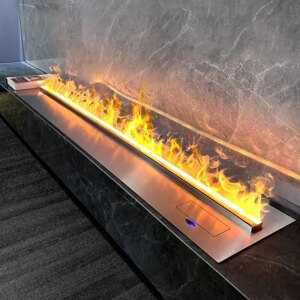 Luxury Steam Deck Fireplace Humidifier – 128 Color LED, Fireplace TV Stand, 6L Tank & Theater Sound Effect, Zen Home Decor
