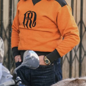 Rugged Bronson 1930s Two-Tone Sweatshirt V Insert Heavyweight Cotton Pullover Men