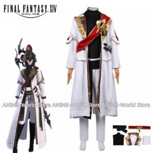 Game FF14 Final Fantasy XIV Cosplay Field Commander Cosplay Costume Coat Pants Belt Full Set Halloween Carnival Party Outfit
