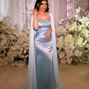 customized Elegant Mermaid Sleeveless V Neck Prom Dresses Pleated Beadings Floor Length Party Dresses Evening Dresses