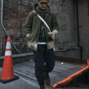 VISVIM WMV 17AW EIGER SANCTION fishbone pattern multi-pocket heavy wash destruction overalls