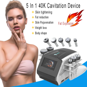 Portable 5 in 1 40K Cavitation Vacuum Body Slimming Machine Skin Tightening Weight Loss Device Body Sculpting Home Salon Use