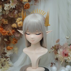 Customize Character Female/Girl Resin Kig Full Head With Lock Anime Cosplay Japanese Anime Kigurumi Mask