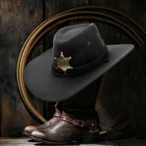 Men’s and women’s vintage insignia large brimmed cowboy hat sunshade sunscreen outdoor travel top