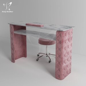 New Design Nail Salon Furniture Modern Style Marble nail desk manicure salon table with dust collector