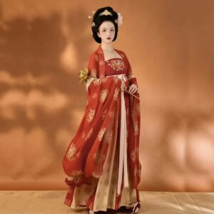 Hanfu suit with Chinese style Tang Song style embroidery and embroidery large sleeves, elegant retro fairy costume