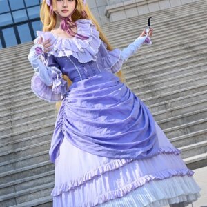 Gothic Victoria Violet Dress Cosplay Costume Cos Game Anime Party Uniform Hallowen Play Role Clothes Clothing