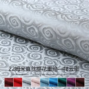 Jacquard silk dress Hanfu fabric 22 momme heavy crepe