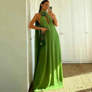 Light Green Straight Matte Satin Woman Clothes Sleeveless Simple Hot Pink Prom Dress Floral Evening Dresses