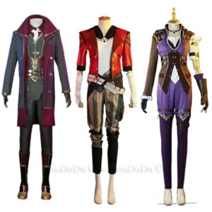 Arcane Vi Violet Anime Lol Silco Caitlyn Cosplay Costume Game RolePlay Women Outfit Halloween Fancy Party Coat Pants Suit