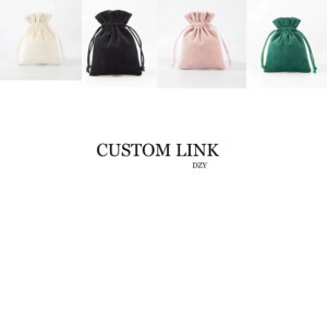 Custom Link for Natural Cotton Jewelry Velvet Drawstring Gift Bags With Hot Stamping Logo