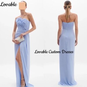Customized Elegant And Pretty Women’S Dresses A-Line Split Sweetheart Luxury Evening Dresses Zipper Up Sleeveless Cocktail Dress