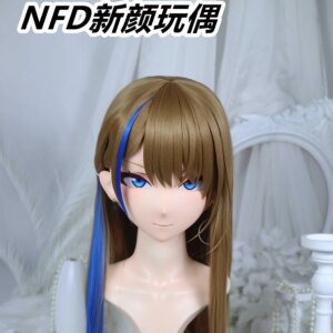 Customize Character Female/Girl Resin Kig Full Head With Lock Anime Cosplay Japanese Anime Kigurumi Mask
