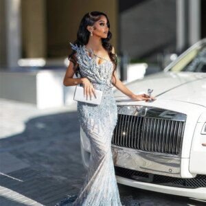 Arabic Beading Evening Dresses Robes De Soiree African Mermaid Formal Cocktail Dress Crystals Wedding Party Gowns Customized