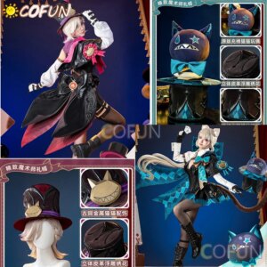 COFUN Game Genshin Impact Lynette /Lyney Cosplay Costume Hotel Bouffes Dete Halloween Outfits Animation Game Costume Women