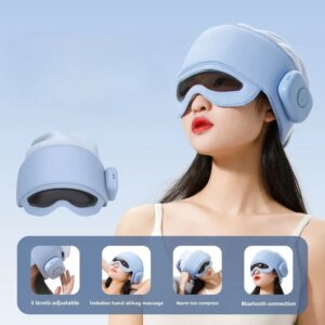 Wireless Music Bluetooth Sleeping Caps Head Massager Electric,Temple Eye Heat Compress Soothing Massage Head Therapy Sleep Cap