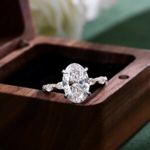 Provence jewelry 10K/14K gold 2CT oval cut lab diamond engagement wedding rings IGI certified custom promise Anniversary gifts