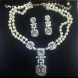 Timeless Wonder Fancy Crystal Zircon Deco Necklace N Button Earrings Women Designer Jewelry Set Trendy Runway Luxury Top 4612