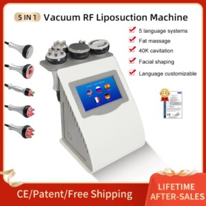 5IN1 Ultrasonic Massage Shaper Vacuum Laser Radio Frequency RF-Tool 40K Multi-Polar Anti-Wrinkle Rejuvenation Skin Lift Tighten