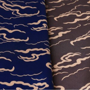 Ancient Style Men’s Xiangyun Yarn Printed Cloth Six-Way Entrance Exclusive Fabric Dark Flower Retro