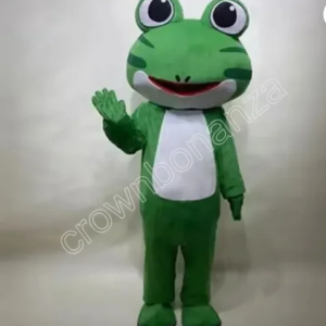 New Adult Hot Sale Foam Cute Green Frog Cartoon Mascot Costume Plush Christmas Fancy Dress Halloween Mascot Costume