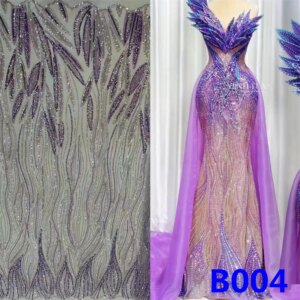 African Lace Fabric New Arrival 2023 high Quality nigerian Sequin Beaded Fabric Embroidery Lace Fabric for party dress