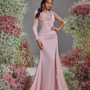 Customized Exquisite Classic Formal Jersey Pleat A-line Long Dresses Prom Dresses Fashion High quality Matching Modern Style