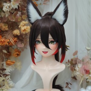Customize Character Female/Girl Resin Kig Full Head With Lock Anime Cosplay Japanese Anime Kigurumi Mask
