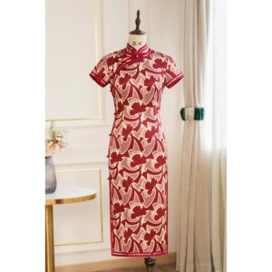 High Quality Real Silk Cheongsam Qipao Women’s Clothing Dress Heavy Industry Composite High-End Boutique Festive Bilateral